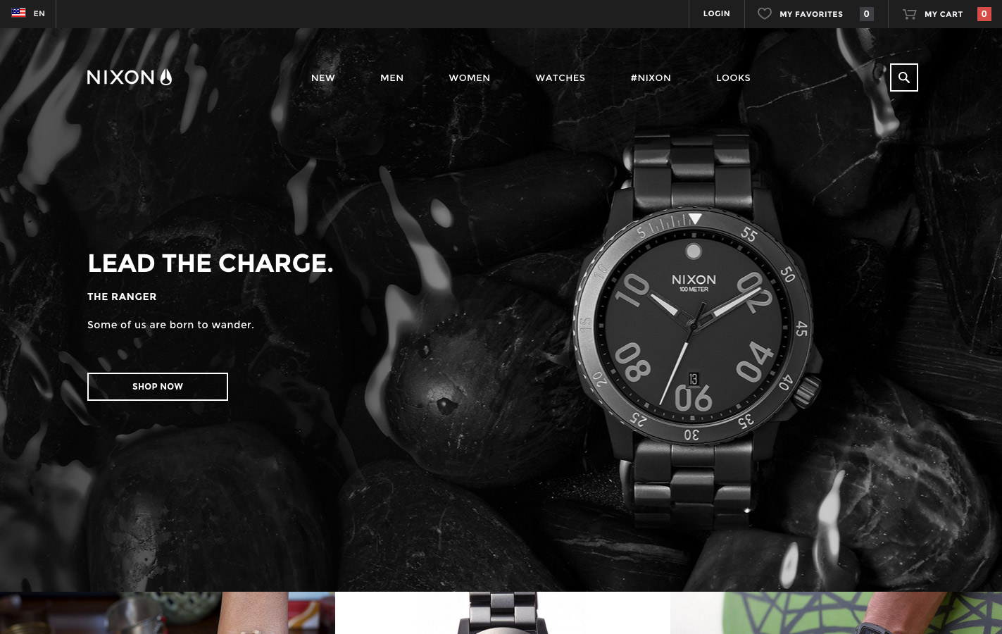 Nixon Watches Website Mockup