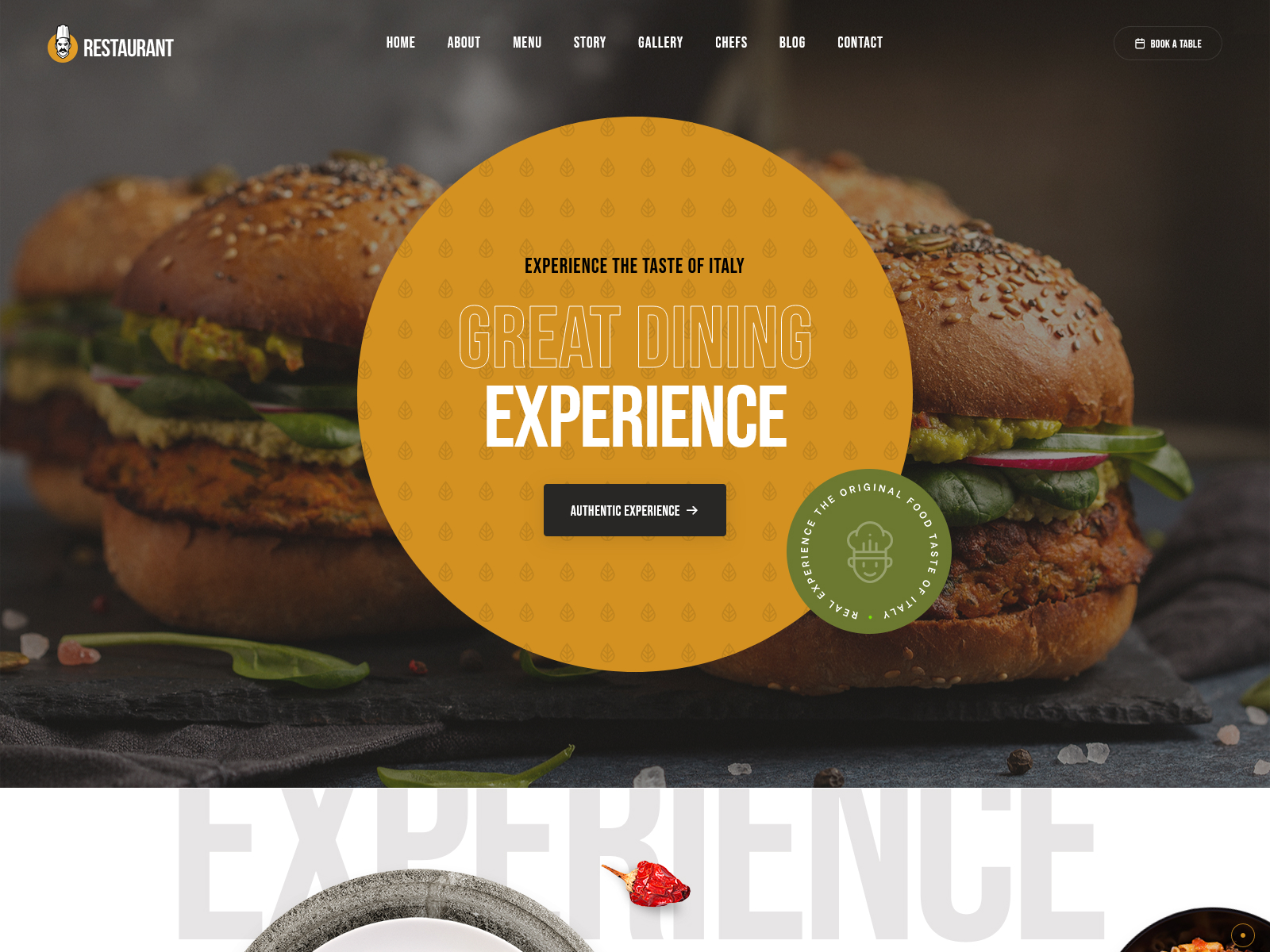 Restaurant Great Dining Experience Website